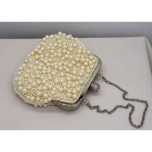 Beautiful Pearl Studded Gem Purse with Silk fabric lining